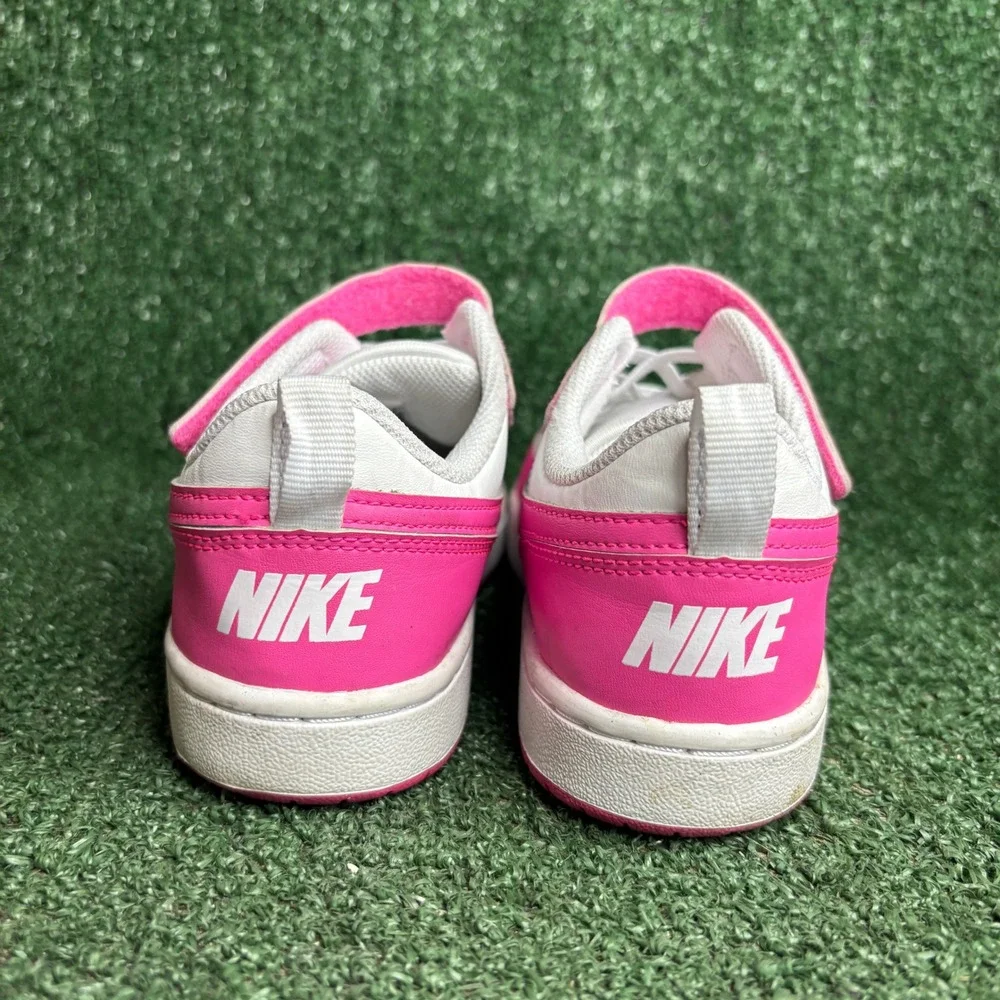 Nike Court Borough Low Recraft Athletic Sneaker White Laser Fuchsia Youth 2.5Y